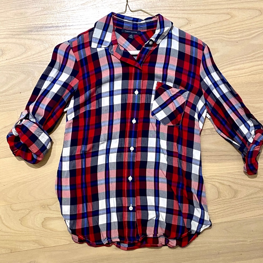 Tommy Hilfiger Plaid Utility Oxford Shirt